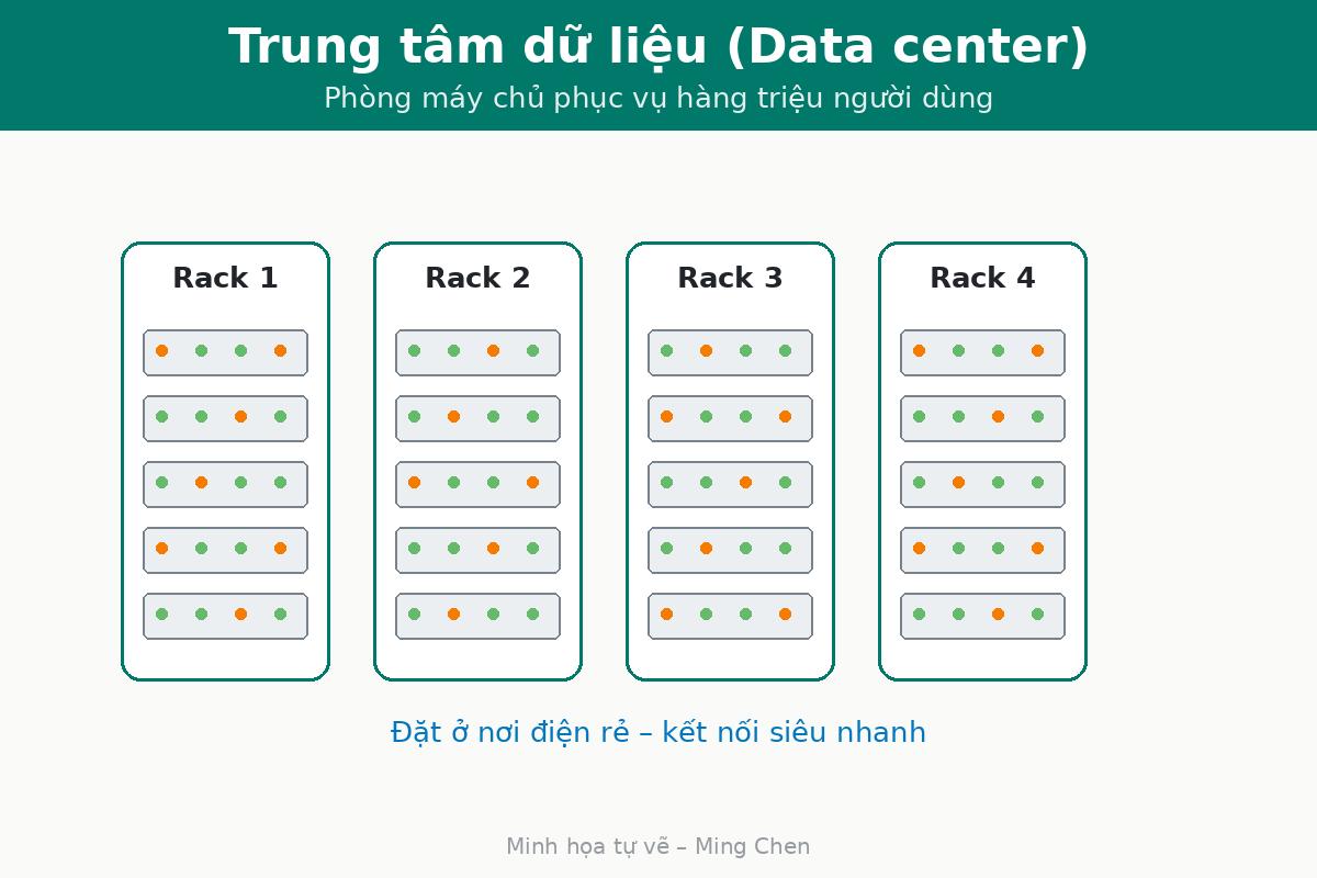 Illustration of server racks inside a data center