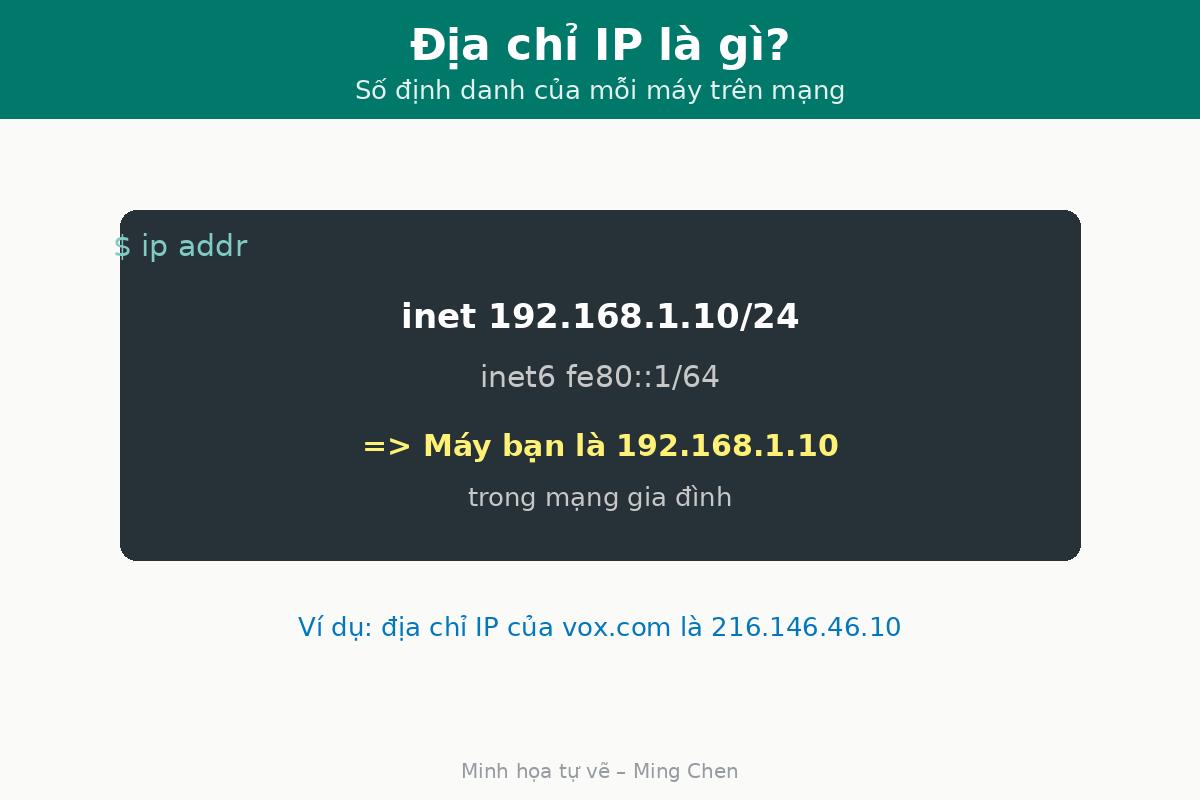 Illustration of how to look up an IP address on a computer