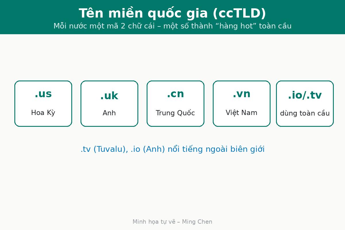 Illustration of country-code top-level domains